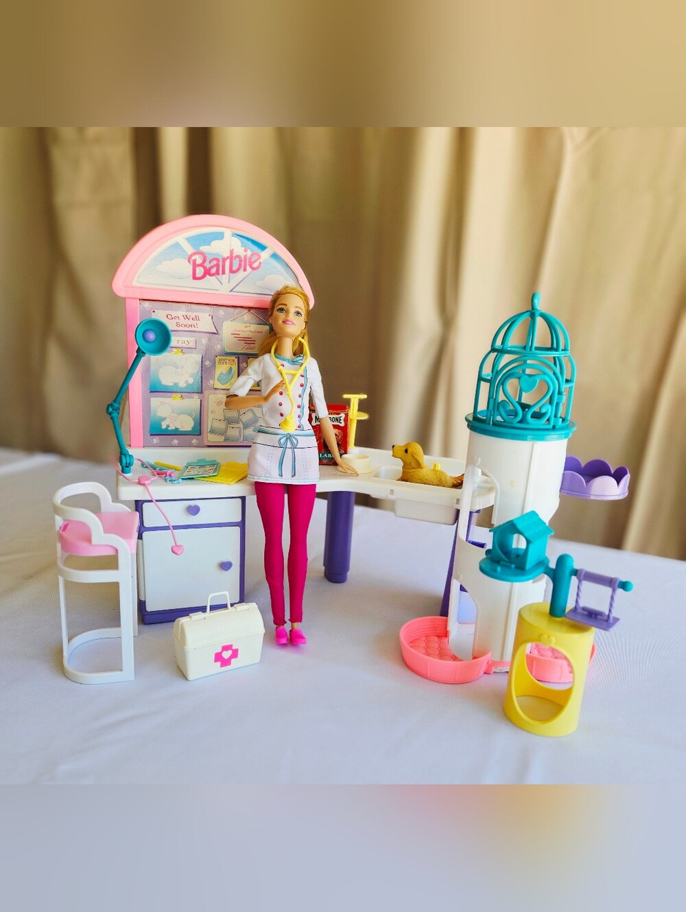 Barbie Pet Vet Clinic Playset Lot – Vet Office with Barbie & Accessories💖🐶🩺
